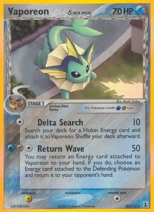 Vaporeon (Delta Species) 018 - Holofoil Delta Species - Holo Rare