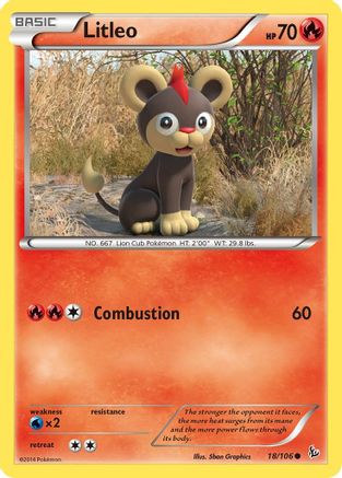 Litleo (18) (18) 018 - Reverse Holofoil XY Flashfire - Common XY - Flashfire Pokemon Single Squirtle Squad Card Shop.