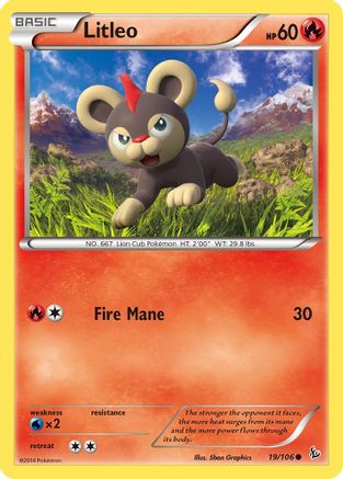 Litleo (19) (19) 019 XY Flashfire - Common XY - Flashfire Pokemon Single Squirtle Squad Card Shop.
