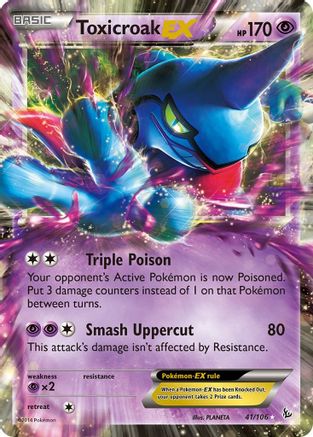 Toxicroak EX 041 (H) - XY Flashfire - UR