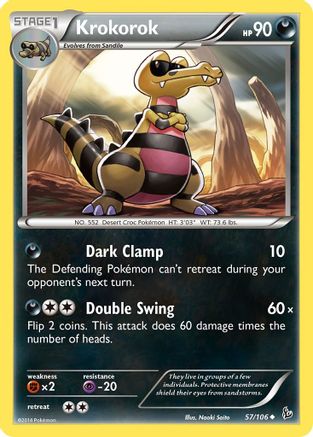 Krokorok 057 - Reverse Holofoil XY Flashfire - Uncommon XY - Flashfire Pokemon Single Squirtle Squad Card Shop.