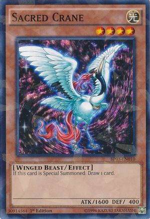 Sacred Crane (Shatterfoil) (BP03-EN010) - Battle Pack 3: Monster League 1st Edition Battle Pack 3: Monster League Yugioh Single Squirtle Squad Card Shop.