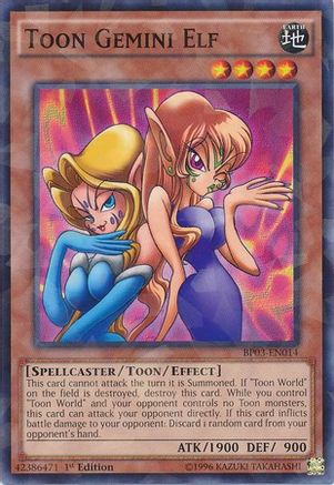 Toon Gemini Elf (Shatterfoil) (BP03-EN014) - Battle Pack 3: Monster League 1st Edition Battle Pack 3: Monster League Yugioh Single Squirtle Squad Card Shop.