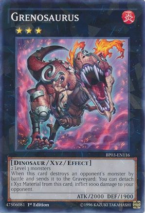 Grenosaurus (Shatterfoil) (BP03-EN116) - Battle Pack 3: Monster League 1st Edition Battle Pack 3: Monster League Yugioh Single Squirtle Squad Card Shop.