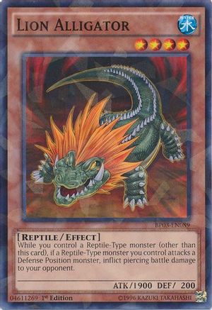 Lion Alligator (Shatterfoil) (BP03-EN089) - Battle Pack 3: Monster League 1st Edition Battle Pack 3: Monster League Yugioh Single Squirtle Squad Card Shop.