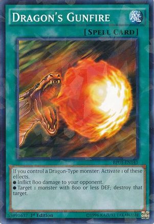 Dragon's Gunfire (Shatterfoil) (BP03-EN141) - Battle Pack 3: Monster League 1st Edition Battle Pack 3: Monster League Yugioh Single Squirtle Squad Card Shop.