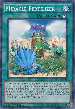 Miracle Fertilizer (Shatterfoil) (BP03-EN162) - Battle Pack 3: Monster League 1st Edition Battle Pack 3: Monster League Yugioh Single Squirtle Squad Card Shop.