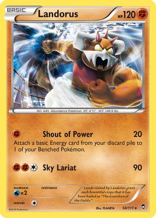 Landorus 058 - Reverse Holofoil XY Furious Fists - Holo Rare XY - Furious Fists Pokemon Single Squirtle Squad Card Shop.