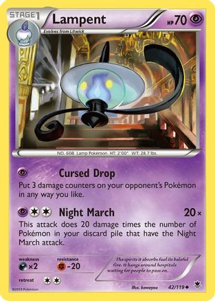 Lampent 042 - Reverse Holofoil XY Phantom Forces - Uncommon XY - Phantom Forces Pokemon Single Squirtle Squad Card Shop.
