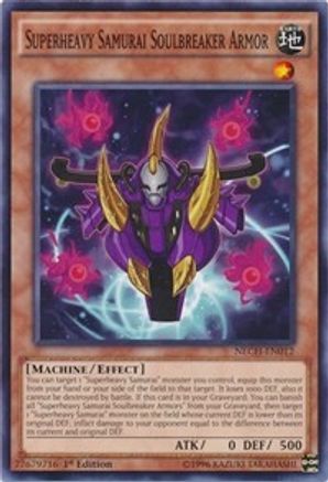 Superheavy Samurai Soulbreaker Armor (NECH-EN012) - The New Challengers 1st Edition The New Challengers Yugioh Single Squirtle Squad Card Shop.