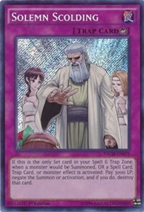Solemn Scolding (NECH-EN079) - The New Challengers Unlimited The New Challengers Yugioh Single Squirtle Squad Card Shop.
