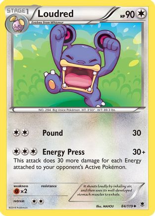 Loudred - Reverse Holofoil XY Phantom Forces - Uncommon XY - Phantom Forces Pokemon Single Squirtle Squad Card Shop.
