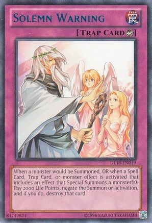 Solemn Warning (Blue) (DL18-EN019) - Duelist League Promo Unlimited Duelist League Promo Yugioh Single Squirtle Squad Card Shop.