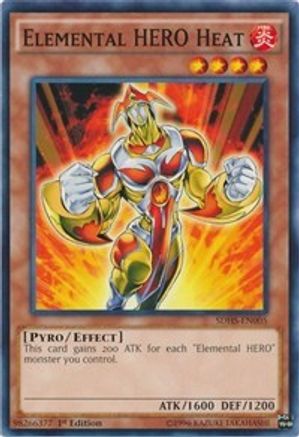 Elemental HERO Heat (SDHS-EN005) - Structure Deck: HERO Strike 1st Edition Structure Deck: HERO Strike Yugioh Single Squirtle Squad Card Shop.