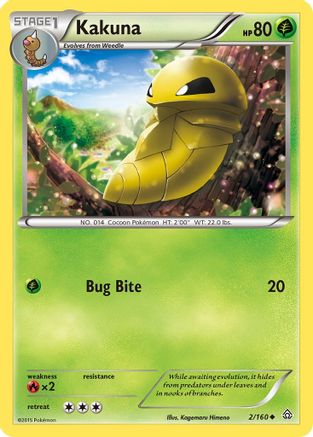 Kakuna - Reverse Holofoil XY Primal Clash - Uncommon XY - Primal Clash Pokemon Single Squirtle Squad Card Shop.
