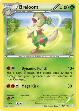 Breloom - Reverse Holofoil XY Primal Clash - Rare XY - Primal Clash Pokemon Single Squirtle Squad Card Shop.