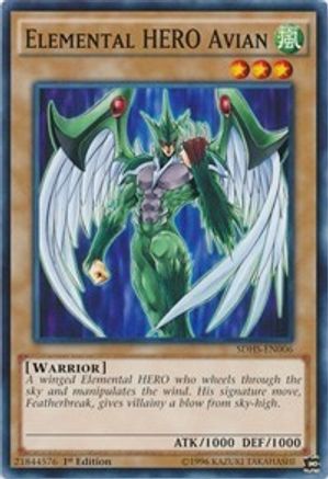 Elemental HERO Avian (SDHS-EN006) - Structure Deck: HERO Strike Unlimited Structure Deck: HERO Strike Yugioh Single Squirtle Squad Card Shop.
