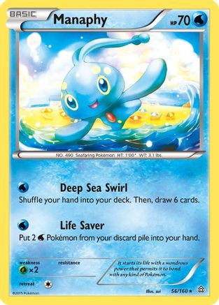 Manaphy - Reverse Holofoil XY Primal Clash - Holo Rare XY - Primal Clash Pokemon Single Squirtle Squad Card Shop.