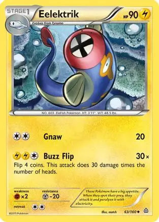 Eelektrik - Reverse Holofoil XY Primal Clash - Uncommon XY - Primal Clash Pokemon Single Squirtle Squad Card Shop.