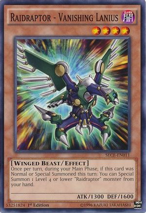Raidraptor - Vanishing Lanius (SECE-EN011) - Secrets of Eternity 1st Edition Secrets of Eternity Yugioh Single Squirtle Squad Card Shop.