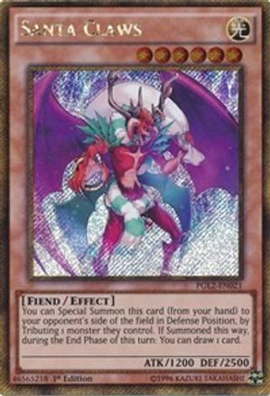 Santa Claws (PGL2-EN021) - Premium Gold: Return of the Bling 1st Edition Premium Gold: Return of the Bling Yugioh Single Squirtle Squad Card Shop.