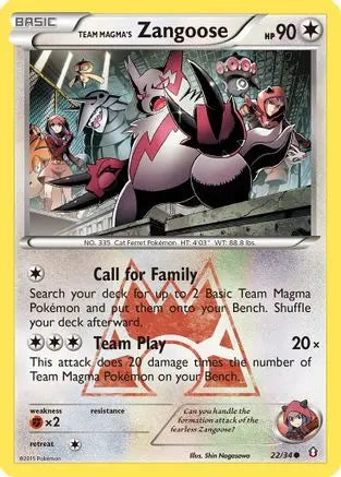 Team Magma's Zangoose 022 Double Crisis - Common