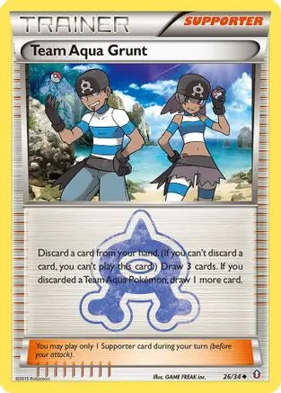Team Aqua Grunt 026 - Reverse Holofoil Double Crisis - Uncommon