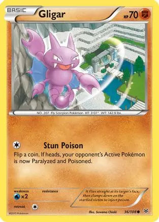 Gligar 036/108 - Reverse Holofoil XY Roaring Skies - Common