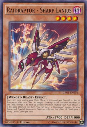 Raidraptor - Sharp Lanius (CROS-EN016) - Crossed Souls Unlimited Crossed Souls Yugioh Single Squirtle Squad Card Shop.