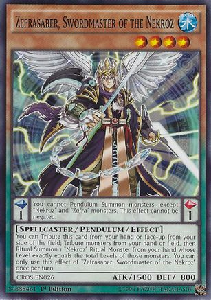 Zefrasaber, Swordmaster of the Nekroz (CROS-EN026) - Crossed Souls Unlimited Crossed Souls Yugioh Single Squirtle Squad Card Shop.
