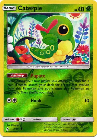 Caterpie 002/214 - Reverse Holofoil SM Unbroken Bonds - Common SM - Unbroken Bonds Pokemon Single Squirtle Squad Card Shop.