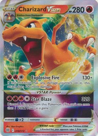 Pokemon - Brilliant Stars - Charizard Vstar 018/172 - Condition (MINT)