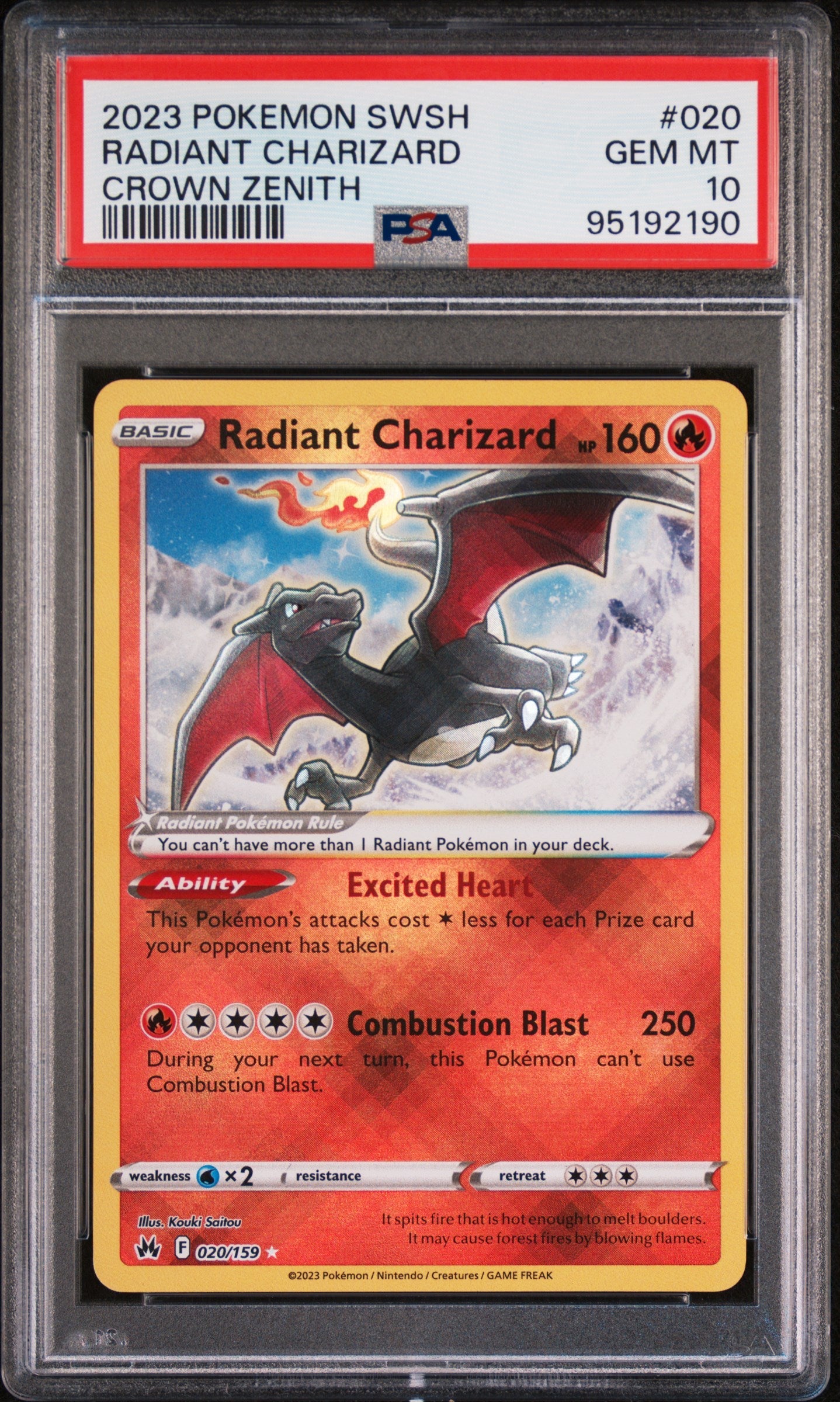 Pokémon TCG - Radiant Charizard 020/159 - Crown Zenith - PSA 10 Gem Mint Squirtle Squad Card Shop. Squirtle Squad Card Shop.