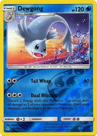 Dewgong 045/214 - Reverse Holofoil SM Unbroken Bonds - Rare SM - Unbroken Bonds Pokemon Single Squirtle Squad Card Shop.