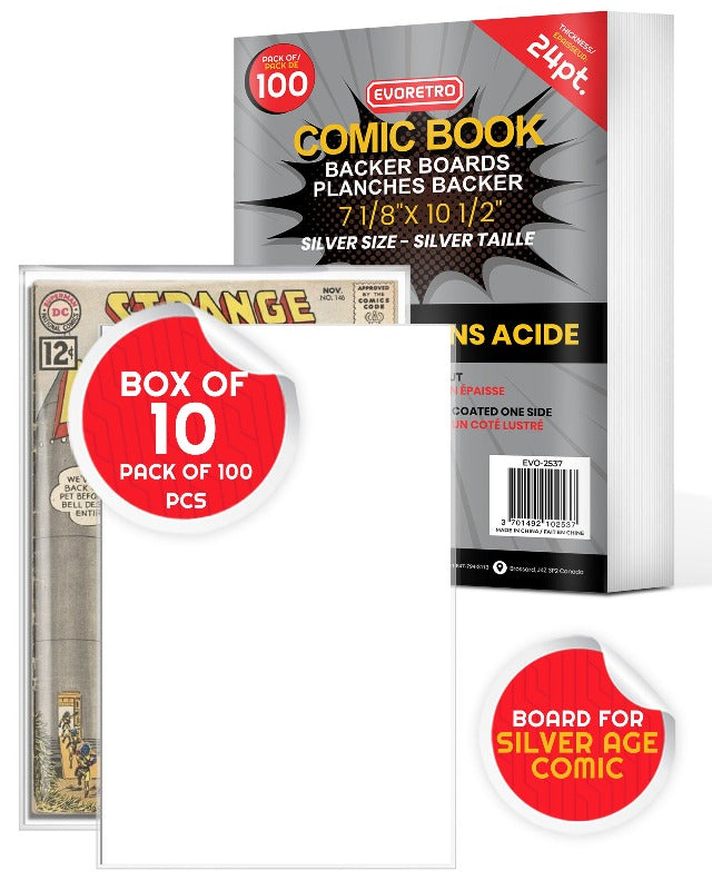 Comic Backer Boards for Silver Age Comic - Backboard 24PT EVORETRO Canada Comic Protectors Squirtle Squad Card Shop.