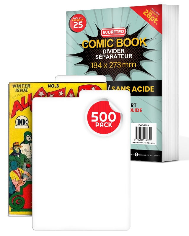 EVORETRO Remets Comic Book Divider 28 PT EVORETRO Canada Comic Protectors Squirtle Squad Card Shop.