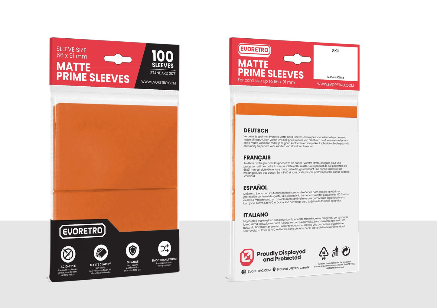 EVORETRO Matte Card Sleeves Standard Size Glare-Free EVORETRO Canada Card Protectors Squirtle Squad Card Shop.