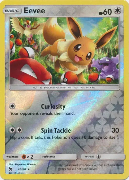 Eevee 48/68 - Reverse Holofoil Hidden Fates - Holo Rare Hidden Fates Pokemon Single Squirtle Squad Card Shop.