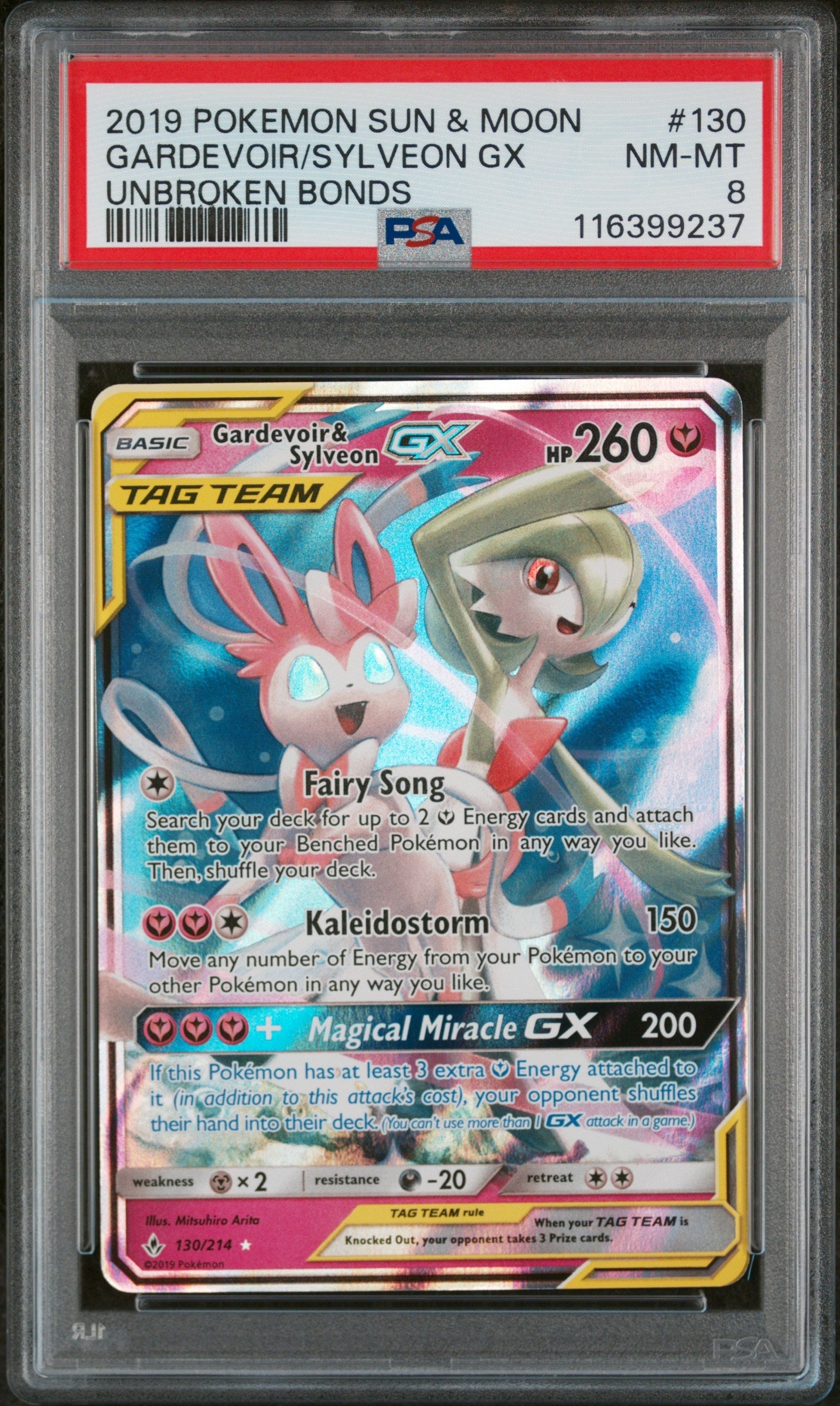 Pokémon Gardevoir & Sylveon GX 130/214 PSA 8 NM-MT - Sun & Moon Unbroken Bonds Squirtle Squad Card Shop. Squirtle Squad Card Shop.