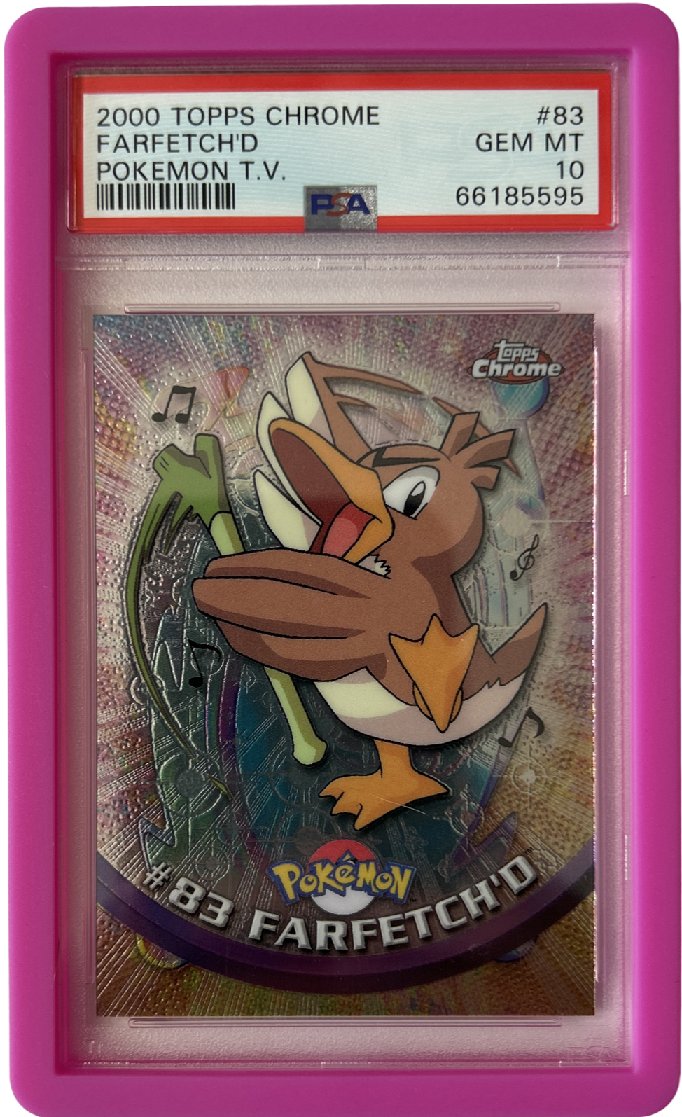 Pokemon - Topps Chrome Series 2 - Farfetch'd #83 - PSA 10 - Pink Guard