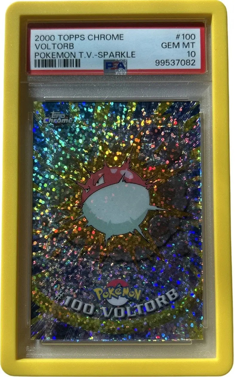 Pokemon - Topps Chrome - Series 2 - #100 VOLTORB Sparkle - PSA 10 - YELLOW GUARD Squirtle Squad Card Shop.