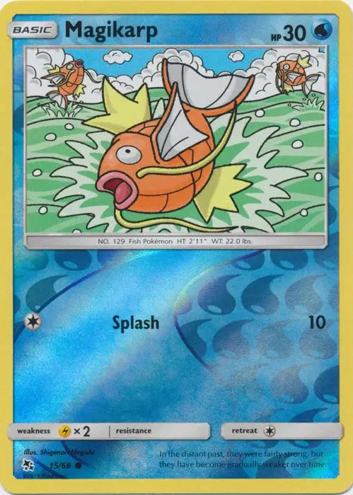 Magikarp 015/68 - Reverse Holofoil Hidden Fates - Common Hidden Fates Pokemon Single Squirtle Squad Card Shop.