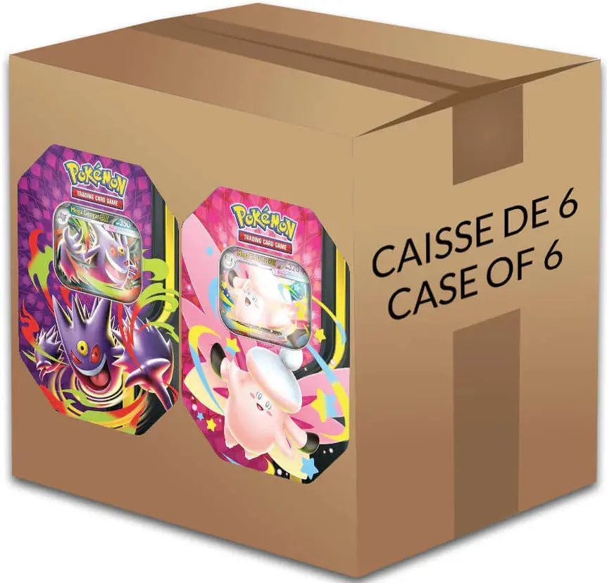 Pokémon TCG - Mega Moonlit Tin Case - Sealed 6 Tin Case Mega Gengar ex & Mega Clefable ex Miscellaneous Cards & Products Pokemon Sealed Squirtle Squad Card Shop.