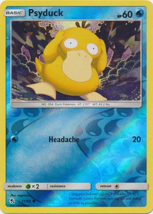 Psyduck 011/68 - Reverse Holofoil Hidden Fates - Common Hidden Fates Pokemon Single Squirtle Squad Card Shop.