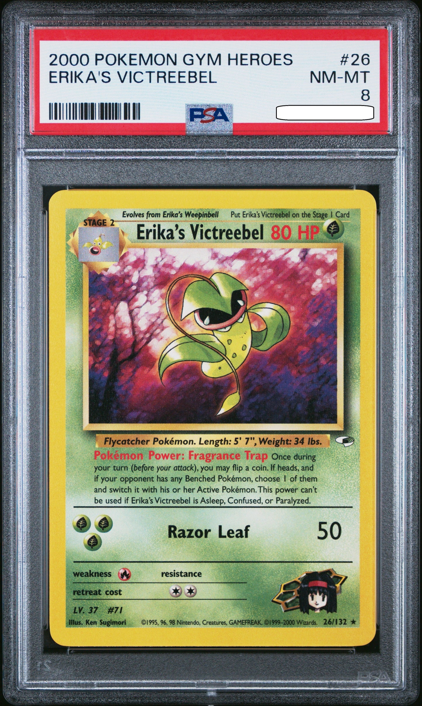 Pokémon TCG - Erika's Victreebel 26/132 - Gym Heroes - PSA 8 NM-MT Squirtle Squad Card Shop. Squirtle Squad Card Shop.