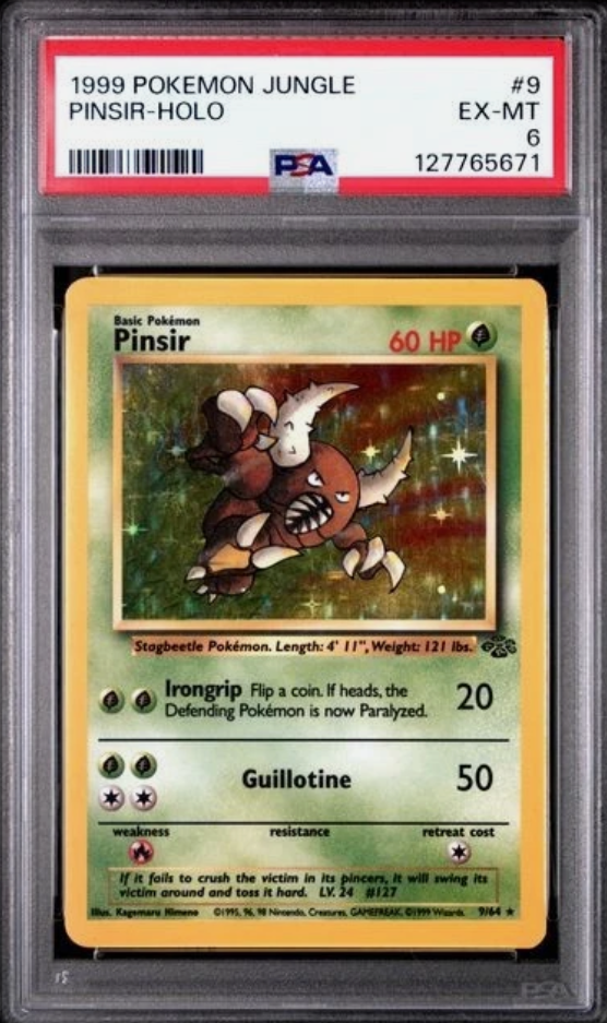 Pokémon TCG - Pinsir 9/64 - Jungle Holo - PSA 6 EX-MT Squirtle Squad Card Shop. Squirtle Squad Card Shop.