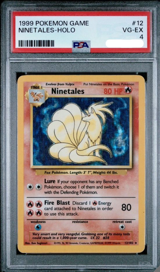 Pokémon TCG - Ninetales 12/102 - Base Set Holo - PSA 4 VG-EX Squirtle Squad Card Shop. Squirtle Squad Card Shop.