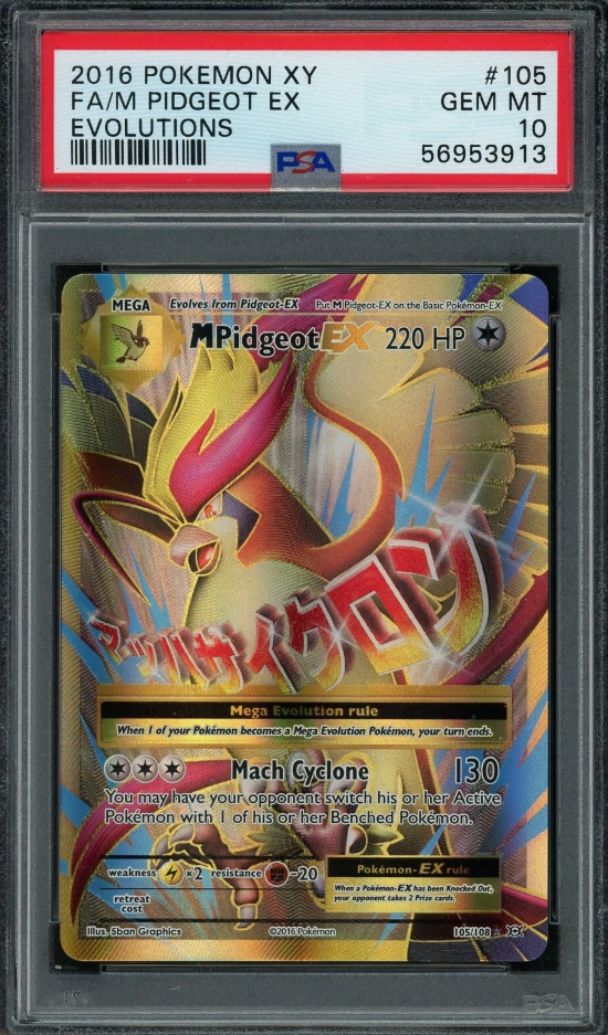 Pokémon TCG - Mega Pidgeot EX 105/108 - XY Evolutions - Full Art - PSA 10 Gem Mint Squirtle Squad Card Shop. Squirtle Squad Card Shop.