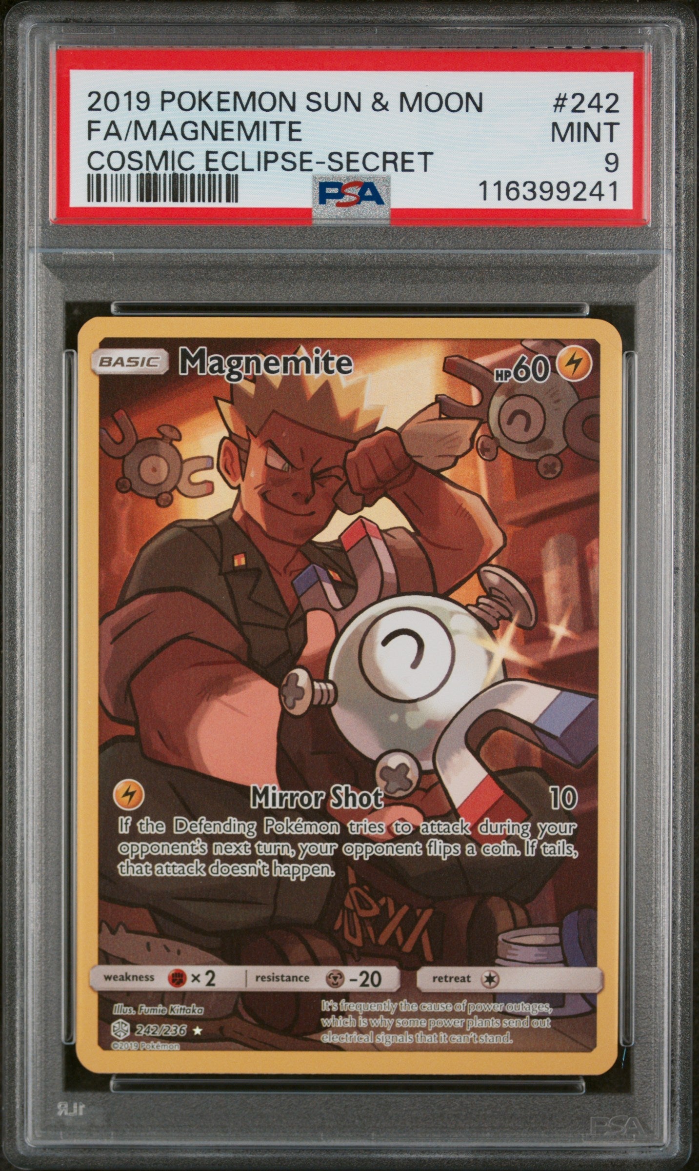 Pokémon TCG - Magnemite 242/236 - Cosmic Eclipse Secret - Full Art - PSA 9 Mint Squirtle Squad Card Shop. Squirtle Squad Card Shop.