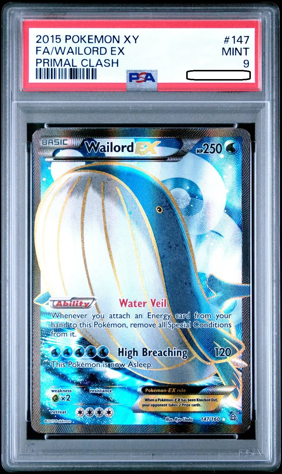 Pokémon TCG – Wailord EX 147/160 Full Art Ultra Rare – Primal Clash – PSA 9 Mint Squirtle Squad Card Shop. Squirtle Squad Card Shop.